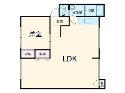 グリーンハイツ毛賀地(1LDK/5階)の間取り写真