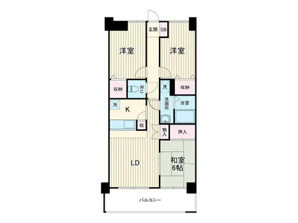 ヴィルヌーブ(3LDK/4階)の間取り写真