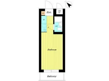 パレ・ドール高砂Ⅰ(ワンルーム/2階)の間取り写真