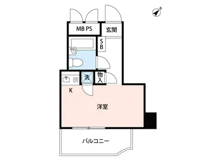 ライオンズマンション横浜大通公園第3(ワンルーム/5階)の間取り写真