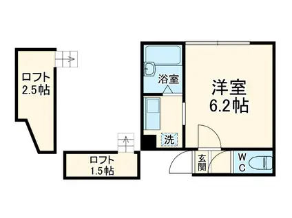 パークグランデ富士見(1K/1階)の間取り写真