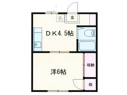 コーポモリ(1K/1階)の間取り写真