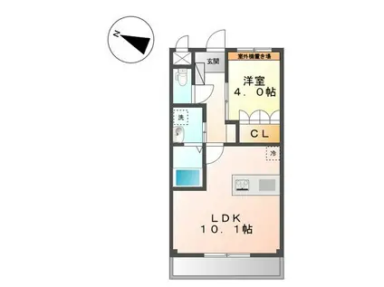 エトワール大和田(1LDK/2階)の間取り写真