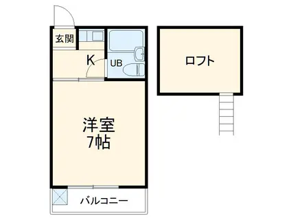 アルカフ2(1K/2階)の間取り写真