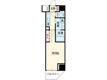 GENOVIA北池袋Ⅱ(1K/1階)の間取り写真