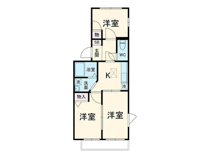 ハイツクレインⅤ(3K/2階)の間取り写真