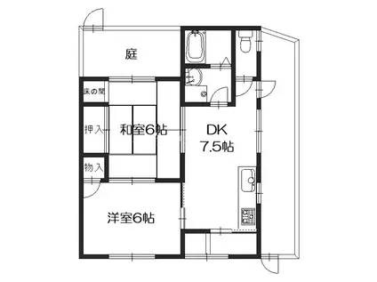 桂久方町貸家81(2DK)の間取り写真