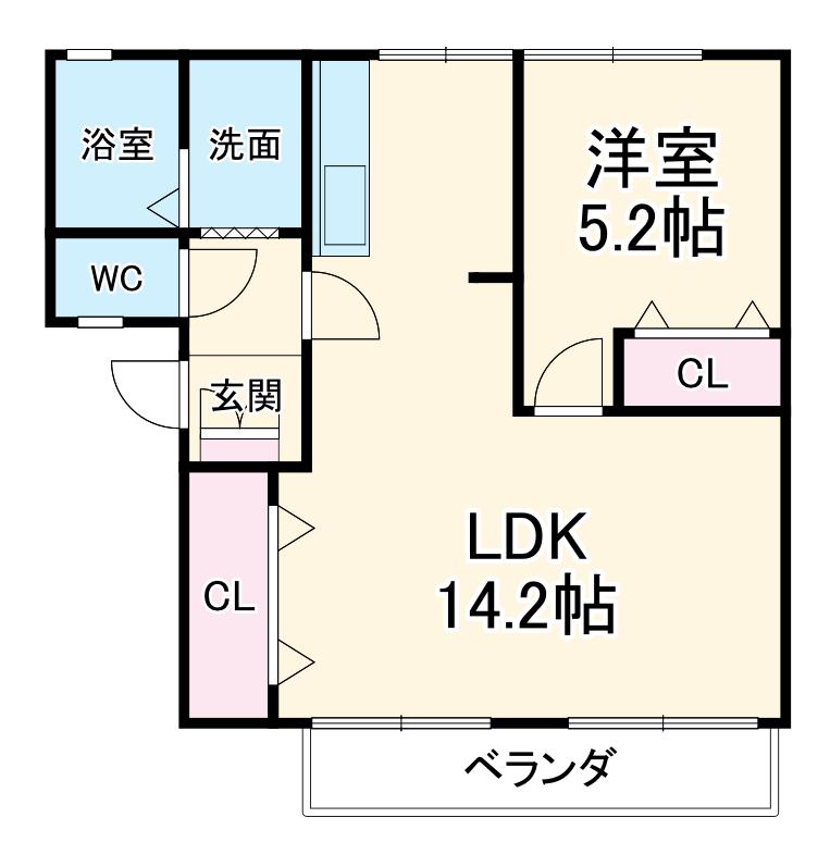 SUNSHINE葵(1LDK/1階)の間取り写真