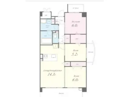 グリーンヒルズ和(2SLDK/3階)の間取り写真