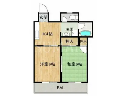 小松屋ビル(2K/2階)の間取り写真