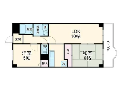 グレース・ダイン(2LDK/6階)の間取り写真