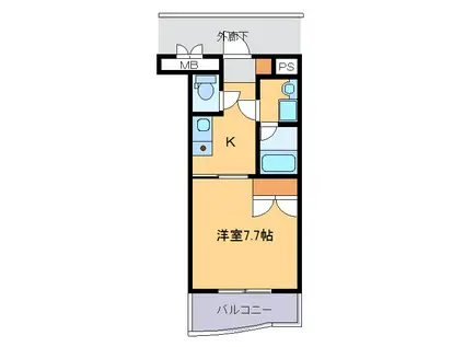 ジュネス(1K/3階)の間取り写真