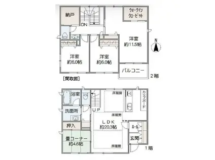 横浜線 八王子みなみ野駅 徒歩25分 2階建 築6年(4LDK)の間取り写真