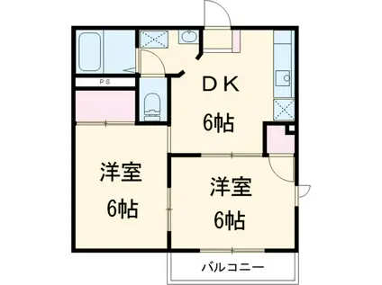 アルモニーA(2DK/1階)の間取り写真