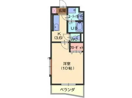 アプリⅢ(1K/3階)の間取り写真