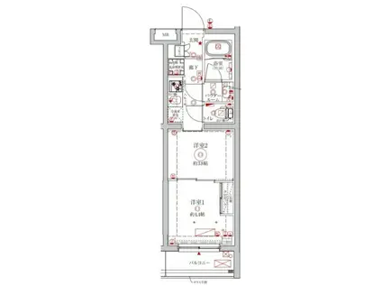 クレイシアIDZ大泉学園(2K/2階)の間取り写真