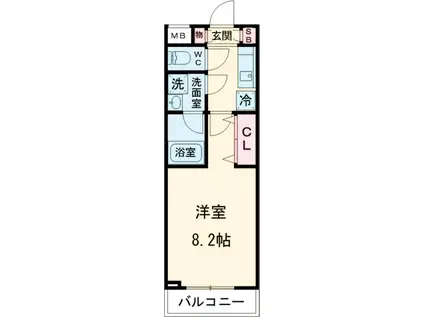 メインステージ都立家政(1K/1階)の間取り写真