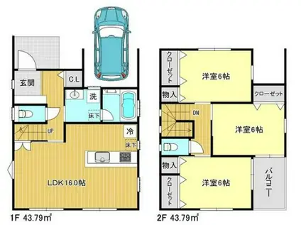 東京地下鉄有楽町線 和光市駅 徒歩14分 2階建 築1年(3LDK)の間取り写真