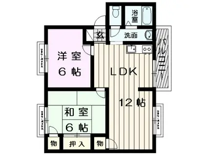 モアクレスト藤原(2LDK/2階)の間取り写真