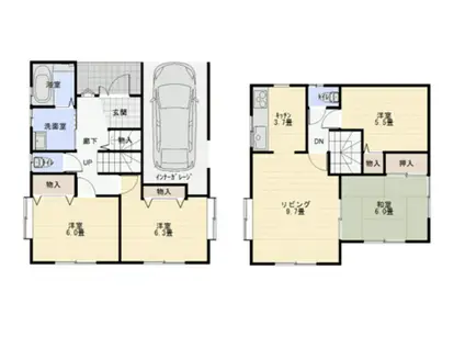 秩父鉄道本線 東行田駅 徒歩6分 2階建 築30年(4LDK)の間取り写真