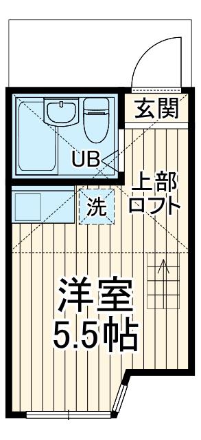 ユナイト境之谷タルトフロマージュ(ワンルーム/1階)の間取り写真