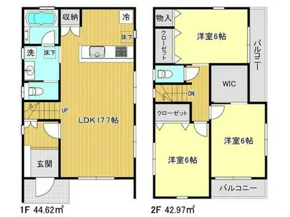 東武鉄道東上線 和光市駅 徒歩14分 2階建 築1年(3LDK)の間取り写真