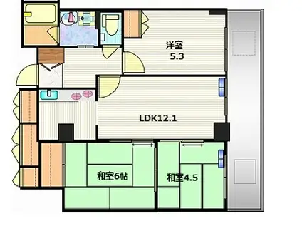 キングマンション天神橋1(3LDK/17階)の間取り写真