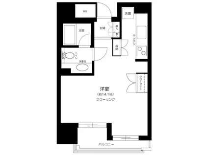 フリーディオ神楽坂(ワンルーム/7階)の間取り写真