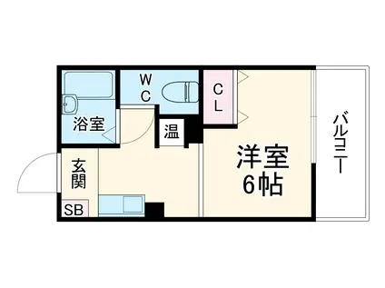 ラグジェリア天満橋(ワンルーム/3階)の間取り写真