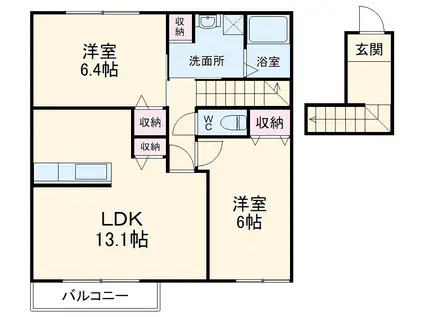 サニーコート15(2LDK/2階)の間取り写真