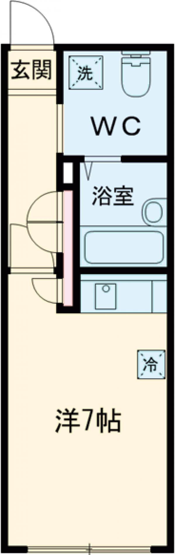 ESビル(ワンルーム/-1階)の間取り写真