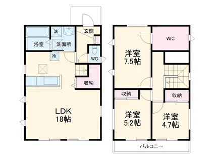 東海道本線 辻堂駅 徒歩17分 2階建 築16年(3LDK)の間取り写真