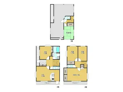 武蔵野線 東川口駅 徒歩18分 3階建 築27年(4LDK)の間取り写真