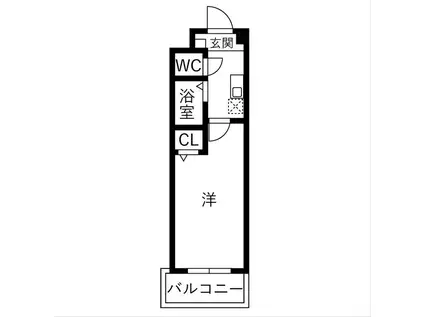サンシティーマキノ(1K/2階)の間取り写真