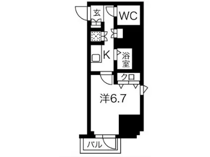 スパシエ八王子クレストタワー(1K/5階)の間取り写真