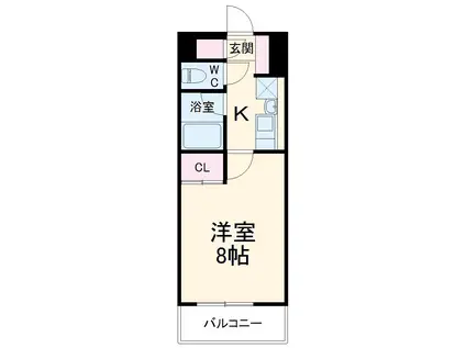ベル・ステージ竹の山1(1K/2階)の間取り写真