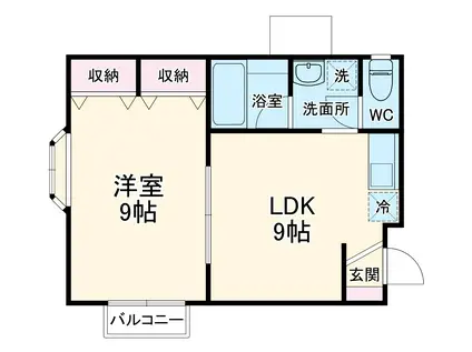 K・Sアパート(1LDK/2階)の間取り写真