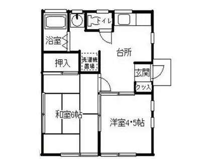 シルクハイツ(2DK/1階)の間取り写真