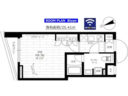 ステージファースト八王子2(1K/2階)の間取り写真