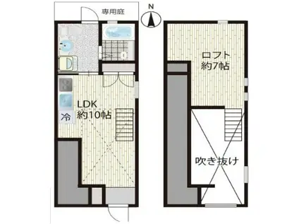 PLUS45(ワンルーム/1階)の間取り写真