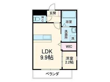 レイク志都呂(1LDK/1階)の間取り写真