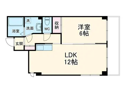 シャトーレスト(1LDK/3階)の間取り写真