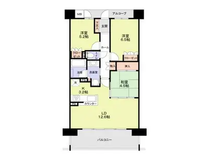 ファインクォーターシティ(3LDK/13階)の間取り写真
