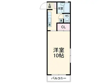 幕張ガーデン(1K/2階)の間取り写真