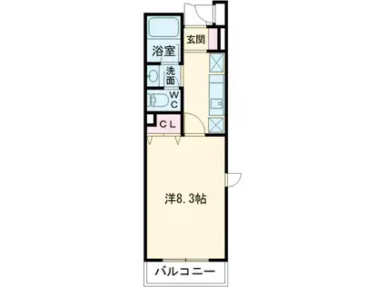 AKIS COURT(1K/2階)の間取り写真