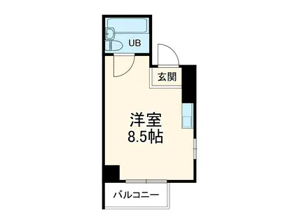 フェムトン旭(ワンルーム/6階)の間取り写真