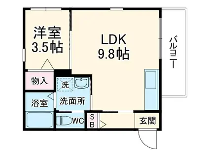 SUN CREST(1LDK/1階)の間取り写真