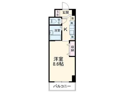 WILLDO稲永(1K/4階)の間取り写真