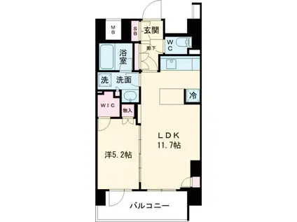 コムレジ赤羽 棟(1LDK/7階)の間取り写真
