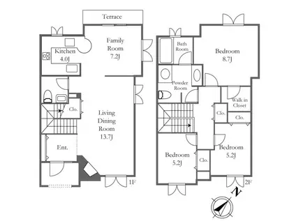 荻窪グリーンヴィレッジB棟(3LDK/1階)の間取り写真